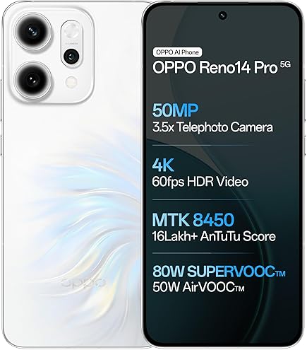 【新品未開封】OPPO Reno14 5G/SIMフリー/国内版 ホワイト OPPO Reno14 5G (Pearl White, 12GB RAM, 256GB Storage) with No Cost