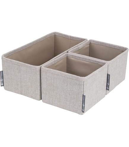 BIGSO Schubladen-Organizer Mit 6 Fächern – Beige, 29x29x11 Cm, Aus Polyester & Karton
