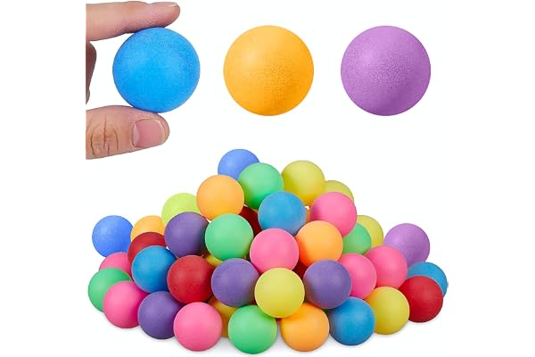 Elegance-go bordtennisbollar färgglada, 50 stycken 40 mm blandade färger bordtennis bollar träning bordtennis boll M ultifunktion ping pong bollar för festspel, hantverk, dekorationer