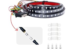 LIGREL 48" Truck Tailgate Light Bar - LED Brake Light Strip with Red Running/Turn Signal & White Reverse Lights, 90 LEDs Waterproof Strip for Pickup