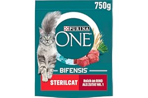 PURINA ONE BIFENSIS STERILCAT sucha karma dla sterylizowanych kotów, bogata w wołowinę, 6 sztuk (6 x 750 g)