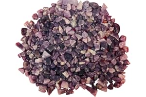 Indian Consigners Natural Crushed Polished Tumbled Gem Stone Chips, Decoration & Healing Crystals (Lepidolite)