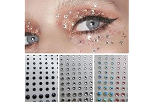 BAOSROY Brillantini Adesivi di Gemme,3pcs Brillantini Make Up,Gemme Strass Autoadesivi,Glitter Occhi Strass Adesivi,Tatuaggi Temporanei Brillantini Adesivi di Gemme,per Festival e Decorazioni