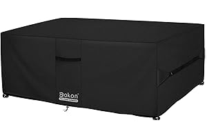 Dokon Funda para Muebles de Jardín Impermeable Funda Protectora Mesa Exterior con Salidas de Aire, Anti Viento, Anti UV Tela Oxford 420D Cubierta Muebles Terraza, Rectangular (250x210x90cm) - Negro