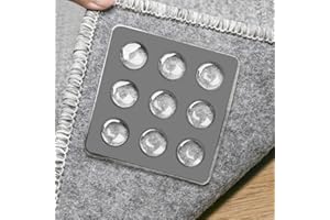 Fowooyeen Adesivi Antiscivolo per Tappeti, 8 Pezzi Silicone Tappeto Gripper, Pinza Quadrata Impedisce al Tappeto di Spostarsi o Arricciarsi, Nastro per Moquette Tagliabile e Lavabile, Grigio