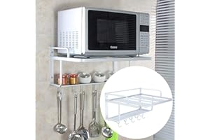 XuanYue Mikrowelle Rack Wandhalterung Küche Lagerung 2 Schichten Silber Pan Racks Küche Lagerung Organisatoren Regal