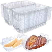 100 Pack] Clear Plastic Hinged Take Out Containers Disposable Clamshell Food Cake Containers With Lids (4.3 X 4.9 X 1.8 Inch) Best For Cakes, Cookies, Salads, Pasta, Sandwiches (250cc