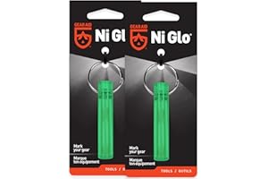 GEAR AID Ni Glo unisexe, porte-clés lumineux de 5 cm pour camping, SCUBA et pêche de nuit, vert, 5 cm