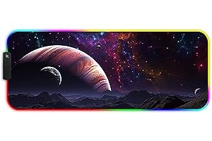DORRISO RGB Gaming Mouse Pads Large XL 800x300x3 mm Led Mousepad Anti-slip Rubber Base Computer Keyboard Mice Mat for PC Laptop Desk Gaming Mouse Mats Starry Sky