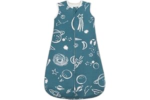 ZIGJOY Baby Sleeping Bag 2.5 TOG Sleeping Bag 6-12 Months Baby Sleep Bag Toddler Wearable Blanket with 2-Way Zipper for All Seasons, Blue Planet, M