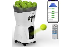 PUSUN PT-MINIPro Tragbare Tennisballmaschine - Leichte Indoor-Tennismaschine mit APP-Steuerung, 65-Ball-Kapazität, Tennistrainer für Schulen (3-5h Akku)