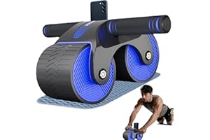 BestYiJo abdominales en casa, ejercicio en casa rueda abdominal, doble rueda con modos de entrenamiento de fuerza dual en el gimnasio en casa, soporte de teléfonos móvil