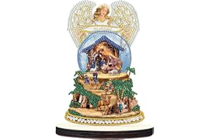 DCIDBEI DIY Diamant Peinture Ornements Noël 13x20cm Diamant Painting Décoration de Table Diamant Peinture Décoration de Table Broderie Diamant Adultes Puzzle Diamant Débutant Ange Nativité de Jésus