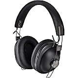 Panasonic RP-HTX90NE-K Wireless Overhead Bluetooth, Noise Cancelling Headphones with Microphone and Smart Voice Control, Retr