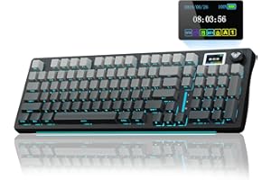 AULA S98 Pro Mechanical Gaming Keyboard,BT5.0/2.4GHz/USB-C Wireless Mechanical Keyboards with LCD Screen,Knob,Side Printed,RGB Backlight,Hot Swappable Custom Keyboard for PC/Mac/Office/Gaming (Black)