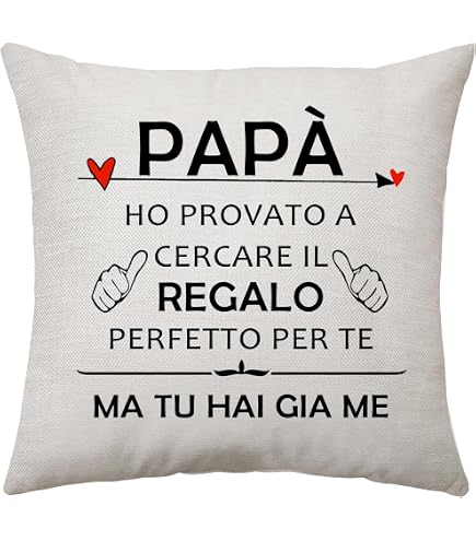 Vulfire Federa Cuscino Regalo Per Papà - 40x40 Cm Con Scritta 'L'angolo Russante Di Papà' - Simpatica E Originale Per Compleanno O Festa Del Papà