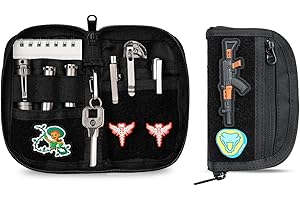 VIPERADE VE21 EDC Pouch Klein EDC Tasche Organizer,EDC Werkzeug-Organizer Tasche mit 6 Fächern,Kleine Multitool Pocket Organizer Pouch mit Klettfläche,Nylon Werkzeugtasche Klein(Schwarz)