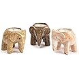 Marble Elephant Tea Light Candle Holder Collection - Fossilstone Collection