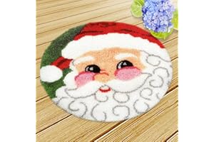 SKTWOE Knüpfen Knüpfteppich Weihnachten DIY Kreuzstich Knüpfpackung Unfinished Häkeln Teppich Yarn Kissen Handwerk Für Kinder Und Erwachsene 20X20 Zoll (500X500 Mm),C