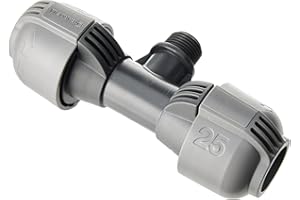 Dérivation en T mâle de Gardena : raccord pour raccorder des arroseurs escamotables au sein d'une conduite, 25 mm x 1/2 Pouce, technologie de raccordement Quick&Easy (2786-20)