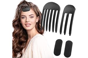 YUEXNKO Volumen Clips Haare,4PCS Volumen Haarklammer,Volumen Haarspangen, Volumenclip Für Den Haaransatz,Spurlose Haarspange Haarstyling Rollenclips für Volumen,Ansatzlifting auf allen Haartypen (Schwarz)