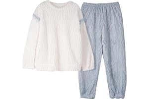 GOSO Pijama de Forro Polar para niñas 8 9 10 11 12 13 14 años,Pijama de Invierno cálido para Adolescentes niñas,Pijamas y Pantalones Largos,Pijamas para niñas Grandes