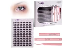 FENSHINE BEAUTY Fenshine Cluster Lashes Individual Lashes Wide Stem C/D Curl 9-15 mm Length DIY Eyelash Extension Individual Soft False Lashes for Personal Use at Home