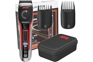 Rowenta Barbero Formula 1 TN384M - Rasoio 2 in 1 con 39 lunghezze di taglio, barbe lunghe e corte, 180 minuti di autonomia, nero e rosso