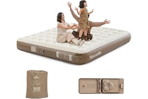 ‎NATUREHIKE Naturehike Luftbett 3 Personen mit integrierter Pumpe, 200x180x25cm – Aufblasbare Matratze für Camping & Gästebett, Selbstaufblasend, Tragbar & Langzeitstabil, Ideal für Zuhause und Reisen