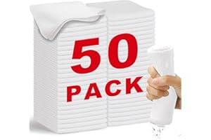 WEAWE® Mikrofasertücher - Serie 2100 (33x33cm) Superweiches, Hochsaugfähiges putztücher Lappen küche, wiederverwendbar, fusselfrei, waschmaschinenfest Microfasertücher Weiß (50 Stück)