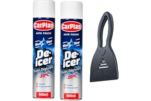 AXPOWER INSPIRATIONAL TECHNOLOGY EMPOWERING PEOPLE Winter Car De-Icer Spray 600ml Twin Pack with Ice Scraper | Quick Action Frost & Ice Remover for Windscreens, Mirrors & Windows | Anti-Freeze Vehicle Care Kit