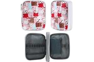 LOOEN Sac à crochet, sac de rangement pour aiguilles à tricoter circulaires, aiguilles à tricoter et autres accessoires pour la maison et les voyages, sac de rangement (accessoires non inclus)