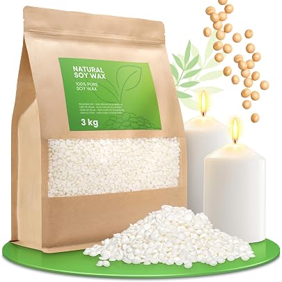 VEGISHINE Cera Di Soia Per Candele, Naturale Cera Di Soia Per Candele 1kg, Cera Per Candele Fai Da Te, Prima Qualità Cera Di Soia Per Candele 1kg 2kg 5kg 10kg - 7
