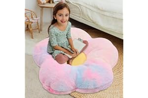 ‎BUTTERFLY CRAZE Butterfly Craze Tie Dye Daisy Lounge Blume Kissen - Extra große 35 Zoll, stilvolle Bodenkissen, perfekte Sitzgelegenheiten Lösung für Jugendliche, Plüsch Mikrofaser, Rosa