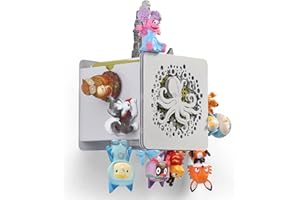 Xozoyo Tonie Shelf for Tonies Figures 25-40pcs, Magnetic Tonie box shelf for Toniebox in Kids Room Decor 14.5x14.5cm, Wall Mounted Shelves for tonies storage for Girls and Boys(Gray octopus)