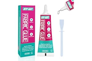 ATP ADT Colla per Tessuti Trasparente 70ml - Adesivo Permanente Lavabile per Stoffa/Cotone/Denim/Pelle - Impermeabile per Strass e Riparazione Bambole - Asciugatura 24h