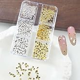 Kalp Dizayn 6 Grit Metal Tırnak S&uuml;sleme Charm Silver ve Gold Nail Art Charm Taşları WN-527