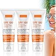 Sunscreen SPF 100 | Sunscreen For Body & Face, Face Sun Lotion Cream with SPF100, Ultra Light UV Protetion Cream, Refreshing And Non Greasy, 50g (3 PCS)
