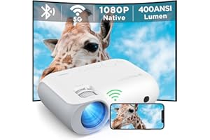 Proiettore 5G WiFi Bluetooth 400 ANSI Lumen, YOTON Y7 Proiettore 4k Supporto 1080P Nativo, Videoproiettore Portatile Full HD Home Cinema per iOS/Android/TV Stick/PC/PS5（Con borsa per la conservazione）