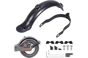 yabbay Garde Boue arrière et Support de Garde-Boue pour trottinettes Xiaomi M365(Support de Garde-Boue Plus Grand et Plus Large,Comprend 3 amortisseurs de Vibration et 1 Bouchon de Crochet)