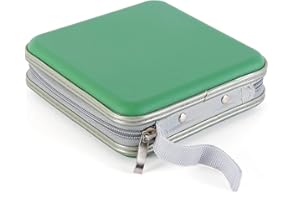 GADGET HOPPA 36 Capacity CD DVD Case Wallet Hard Cover Carry Case Portable Storage Organiser Bag – GREEN
