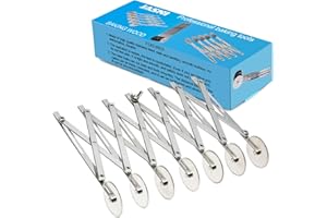 JASNI Food Grade Stainless Steel Pizza Cutter Multi-Wheel Dough Divider Pastry Knife Baking Cutter (7 Wheel)…