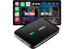 ATOTODIRECT CarPlay Wireless Adapter Android Auto, 3-in-1-Auto-Video AI Box für OEM-Kabel-CP/AA, 4G+32G, Dual WLAN & Bluetooth IoT Hub, für Netflix/YouTube/TikTok/TF-Karte, DriveChat AI Voice, CB4B