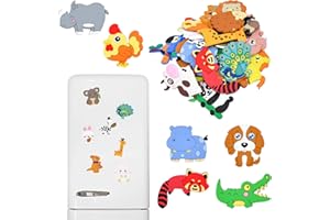 Zuxbolf 24 Pièces Aimant Frigo Enfant, Magnette Aimant Frigo pour Enfant, Magnetic Animaux Educatif en PVC pour Décoration de Réfrigérateur, Tableaux Blancs, Jouets Educatifs