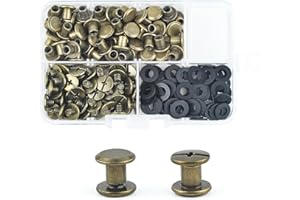 MABAHON 80 Sets Chicago Screw Post M5x6mm Metal Rivet Replacement Repair Luggage, Wallet, Backpack, Belt, Dog Leash, Books, Photo Albums (Bronze)