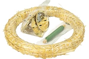 ‎FLOWERBOX Flowerbox Adventskranz-DIY-Set - Inhalt: 1x Strohkranz 30 cm, 4X Kerzenhalter Gold 8 cm, 1x Wickeldraht grün 100g