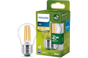 ‎PHILIPS PHILIPS LED Classic ultraeffiziente E27 Lampe in Tropfenform (40 W), LED Lampe mit warmweißem Licht, energiesparende Lampe mit langer Nutzlebensdauer, Energieeffizienzklasse A