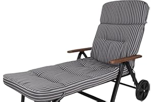 Kettler Polen KETTtex 0709 Auflage Rollliege Alicante grau-weiß gestreift 200x65x9 cm (ohne Liege)