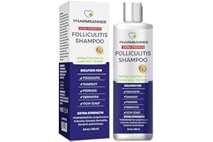 PHARMBANNER Anti-Fungal Shampoo for Folliculitis, Seborrheic Dermatitis, Scalp Psoriasis - Relieves Itchy & Dry Scalp
