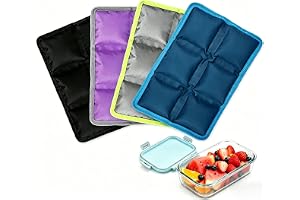 Reusable Ice Pack for Lunch Box, Long Lasting & Leakproof - Flexible Gel Ice Box for Extreme Heat, Coolers, Food & Injuries, 4 Small Cold Packs for Camping, Travel, School (Multicolor Ice Pack 4 PCS)